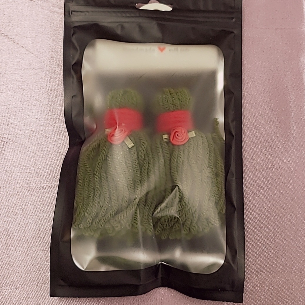 Elegant Green and Red Tassel Earrings